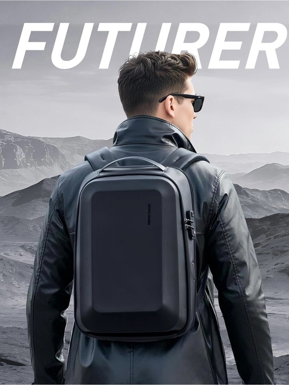 NWT Mark Ryden Men's Hard-Shell Business Travel Backpack Water proof USB Port